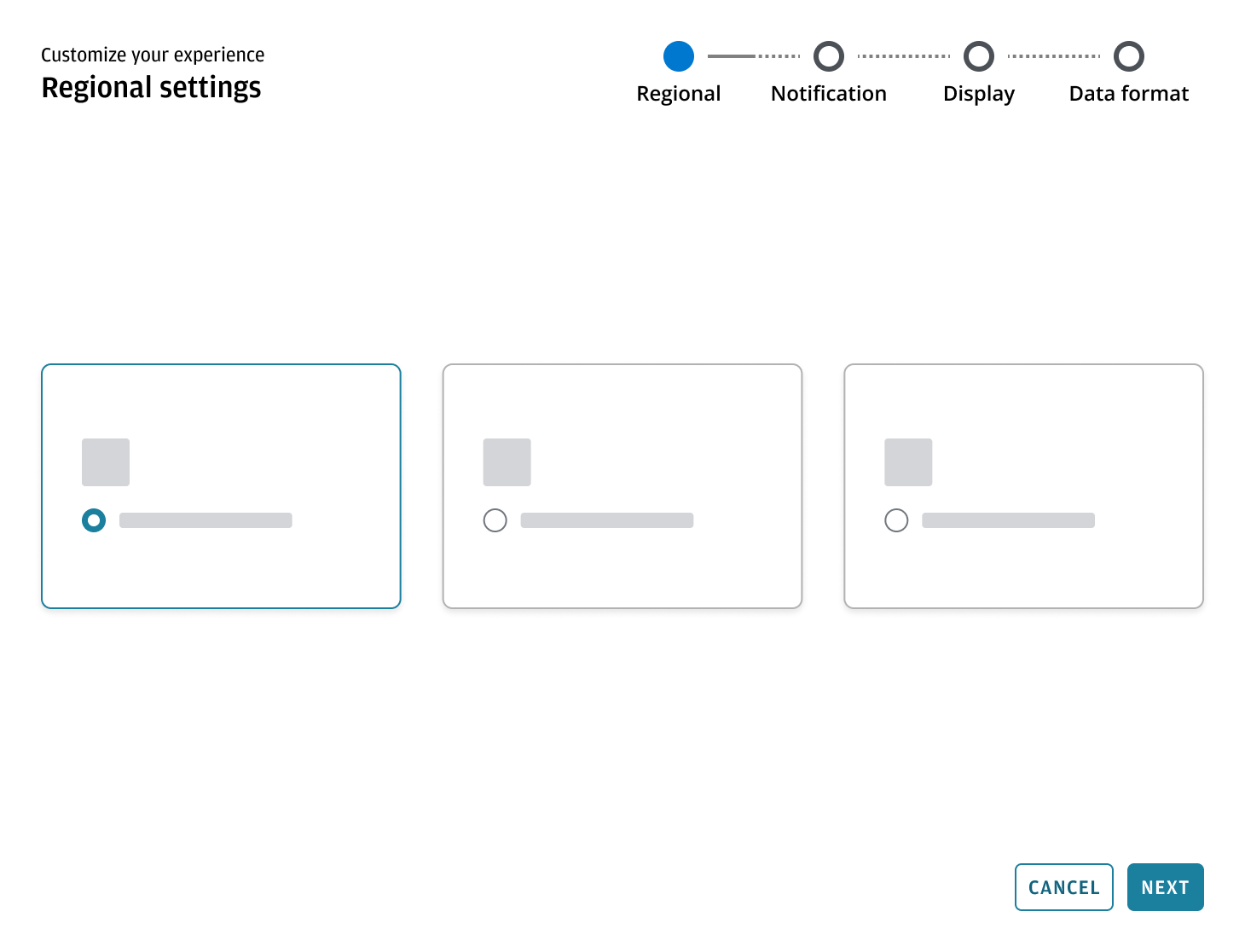 Example of an experience customization pattern
